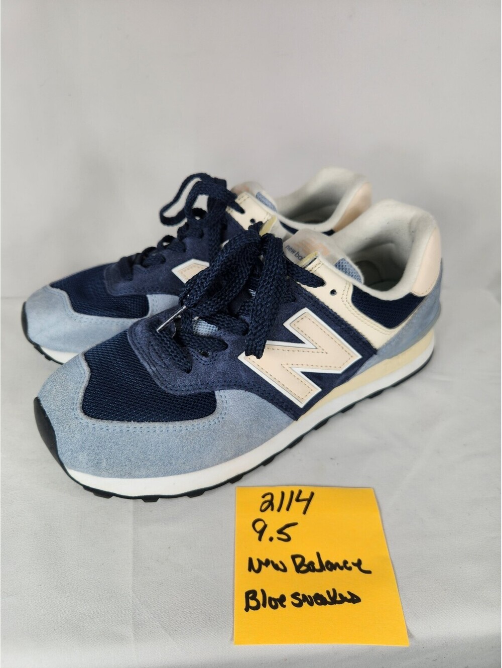 New Balance 574 Beach Blue Navy Suede Women's Sneakers Shoes WL574VJ2 Size 9.5